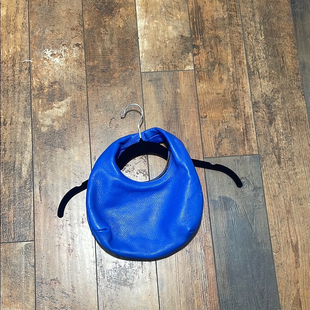 Electric Blue Crescent Shoulder Bag with Slouchy Design